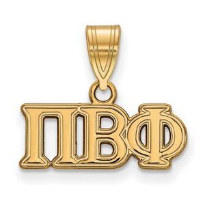 14K Plated Silver Pi Beta Phi Medium Greek Letters Pendant